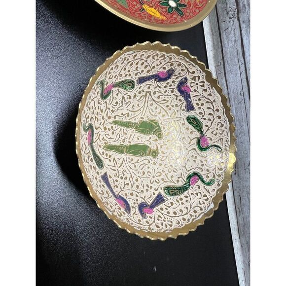 Two Brass Indian Ritual Bowls - Picture 2 of 8